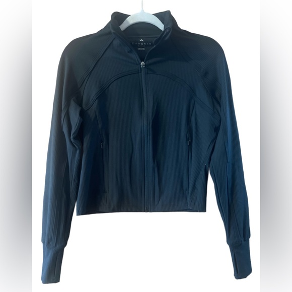 🌸 Danskin Full Zip Athletic Jacket, Black, Ribbed, Size Women’s XS - Picture 1 of 12